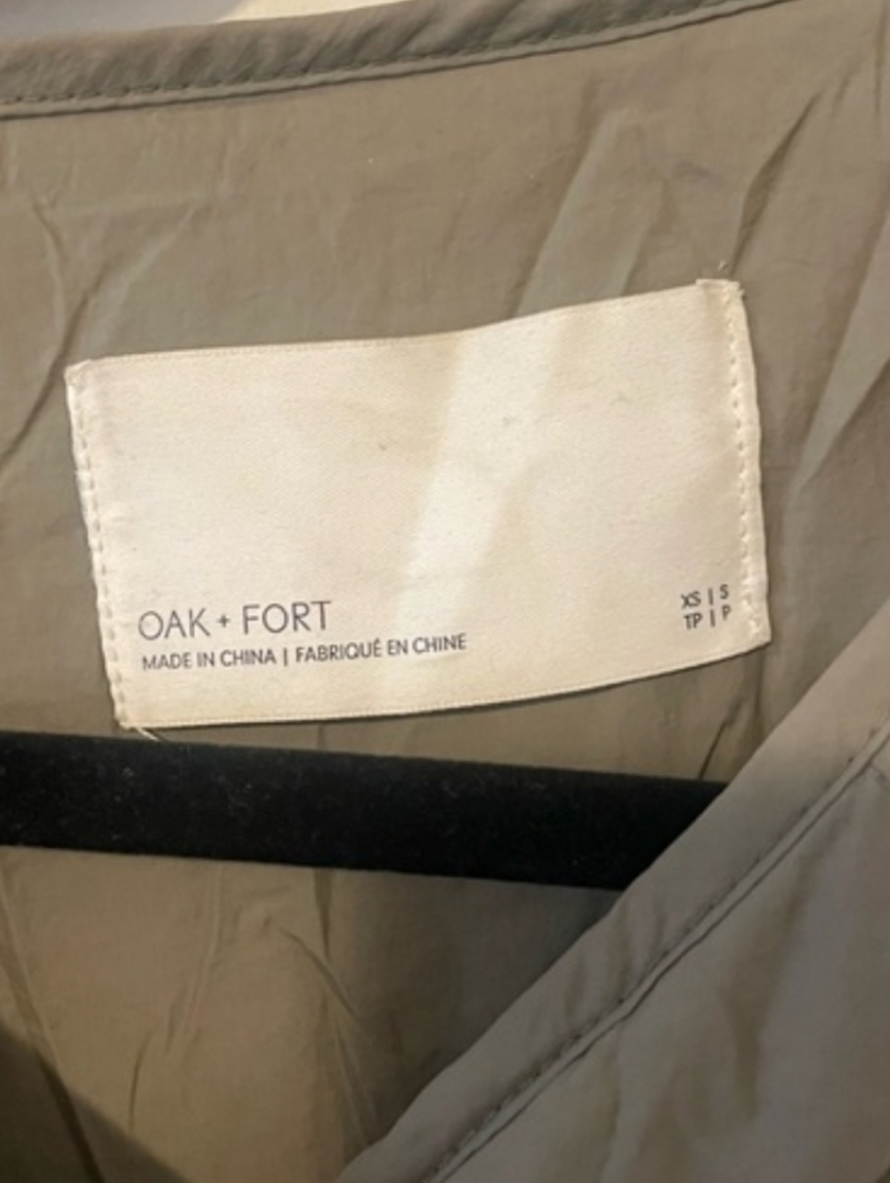 Oak + Fort Quilted Long Coat in Sage Green - Women's Lightweight Jacket XS/S - Picture 3 of 4